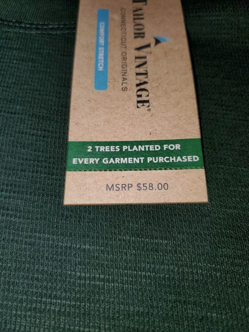 Men's Taylor Vintage Long Sleeve Shirt Crew Neck Green Scarab XXL NWT - Picture 8 of 16